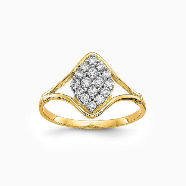 10K Yellow Gold Cubic Zirconia Ring