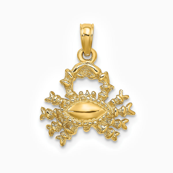 10K Yellow Gold 3-D Cancer Zodiac Pendant