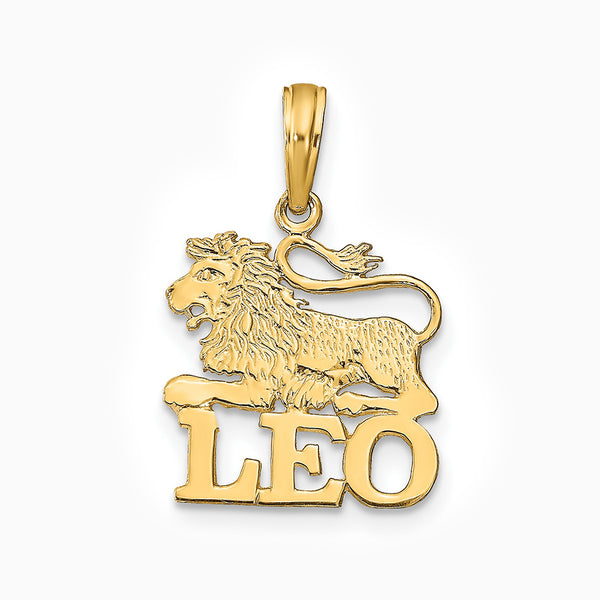 10K Yellow Gold LEO Zodiac Charm