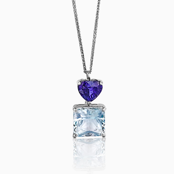 Devotion Collection 6ct Blue Sapphire and 17ct Topaz Necklace