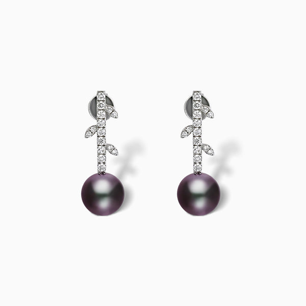 Oceana Collection 1.2ct Diamond and 9mm Pearl Stud Earrings