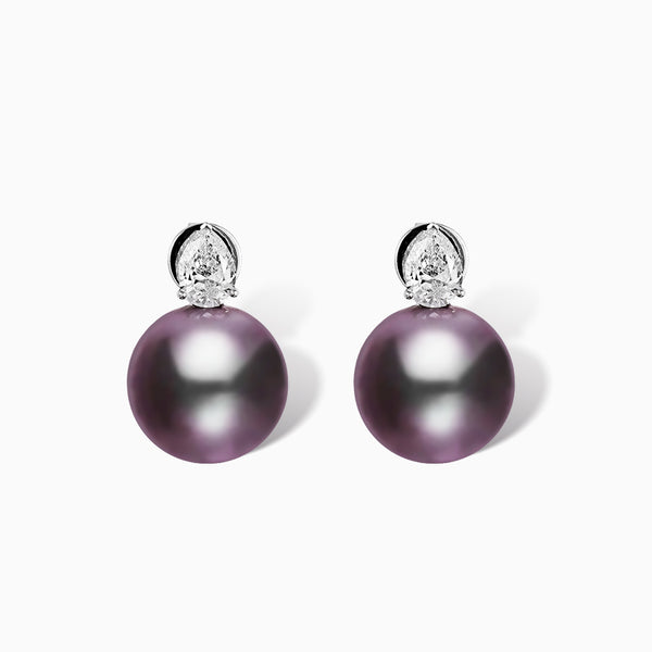 Oceana Collection 1.4ct Diamond and 14.5mm Pearl Stud Earrings