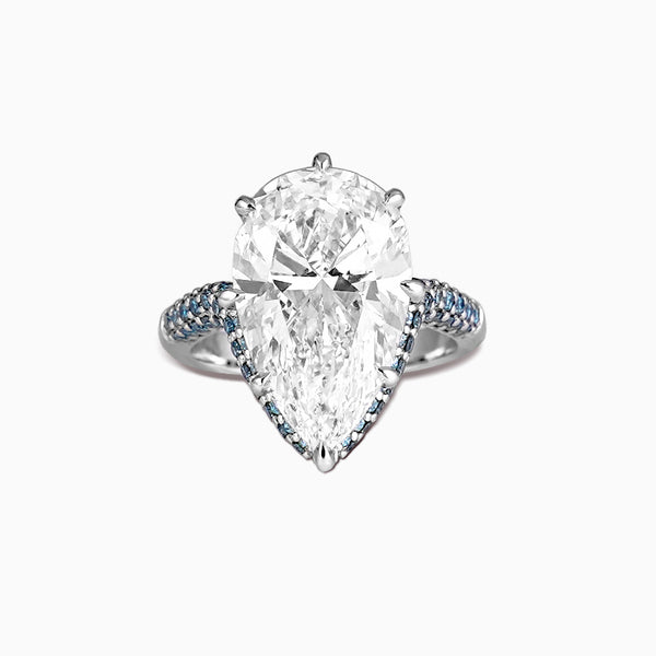 Oceana Collection 6.2ct White and 1.6ct Blue Diamond Ring
