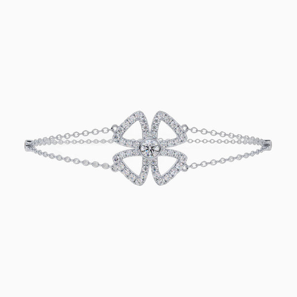 1.0 Carat D-F VS+ Ideal Cut Round Diamond 14K White Gold Tennis Bracelet