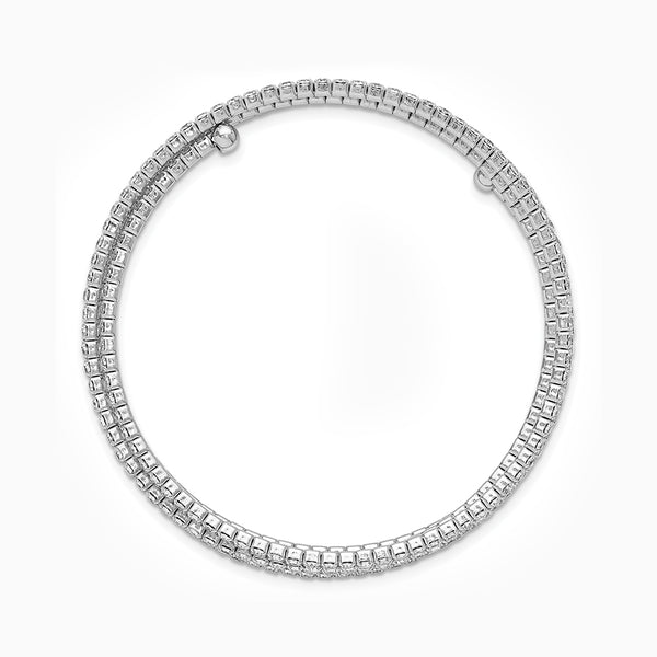 Silver-tone Crystal 5 Row Wrap Bracelet