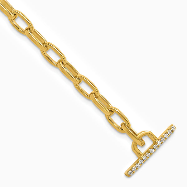 14K Yellow Gold 0.36 ct Diamond VS+F+ in Complete Toggle Bracelet