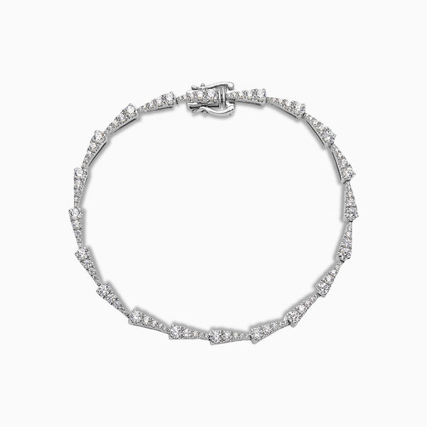 14K White Gold 2.2 carat Lab Grown Diamond VS D-F 7 inch Fancy Bracelet