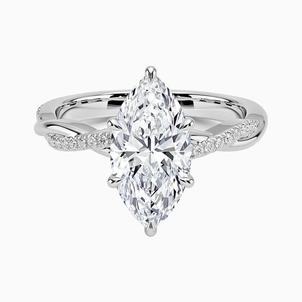 1.0-3.0 Carat D-F VS+ Ideal Cut Marquise Diamond 14K Gold Vintage Ring