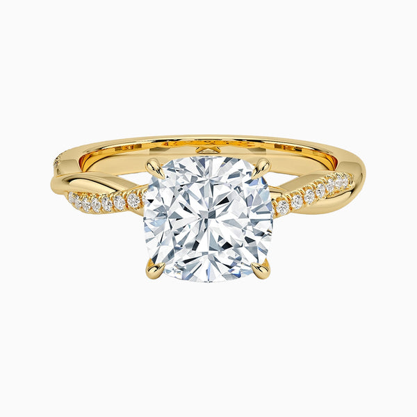 1.0-3.0 Carat D-F VS+ Ideal Cut Cushion Diamond 14K Gold Vintage Ring