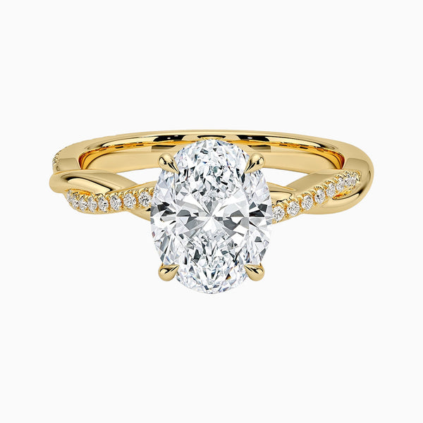 1.0-3.0 Carat D-F VS+ Ideal Cut Oval Diamond 14K Gold Vintage Ring