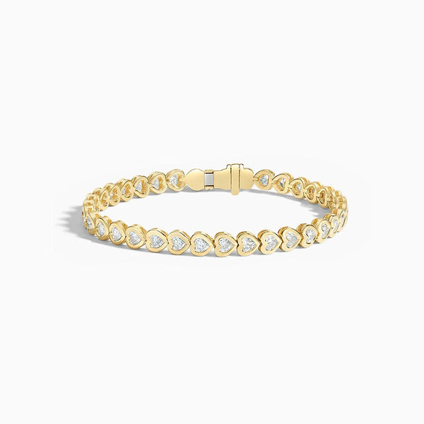 Carré de Luxe Collection D-E VS+ Heart Diamond Bezel Bracelet