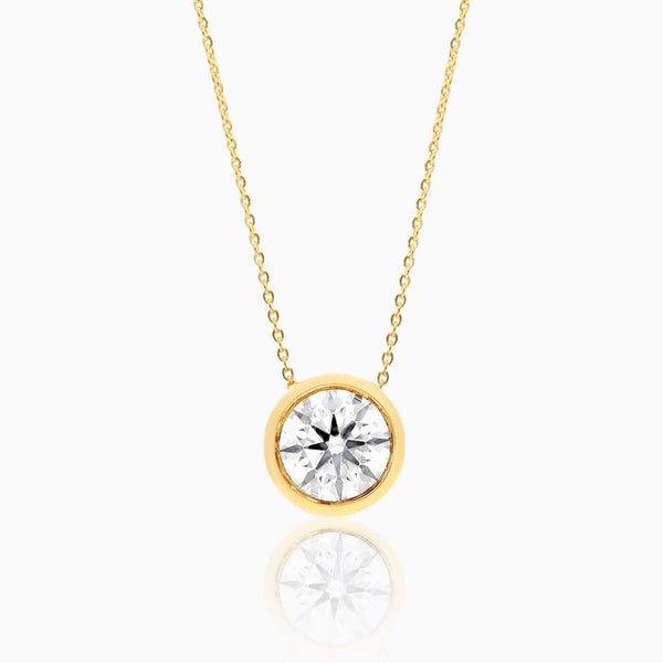 Carré de Luxe Collection D-E VS+ Round Diamond Bezel Necklace