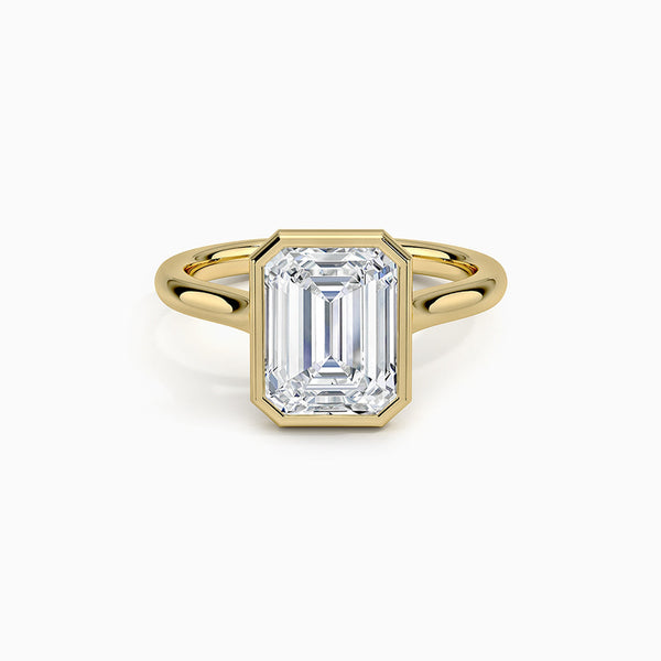 Carré de Luxe Collection D-E VS+ Emerald Diamond Bezel Ring