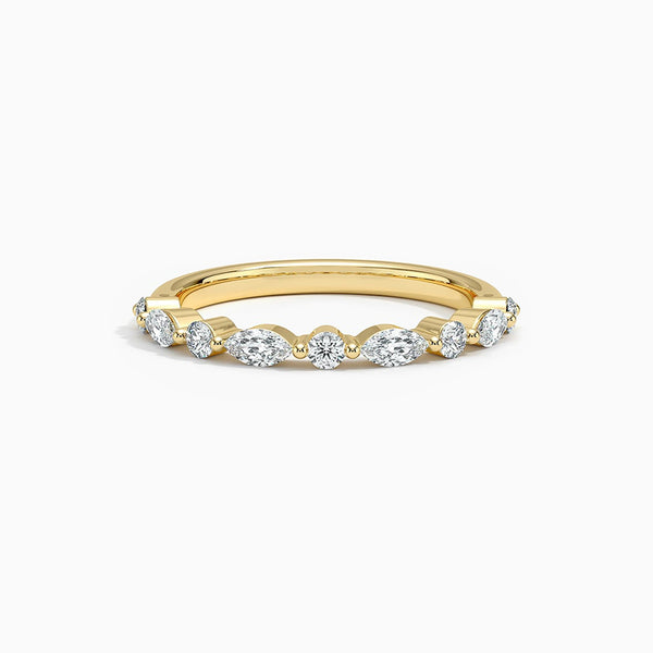 Château Half-Coverage D-F VS+ 14K Gold Women's Wedding Ring