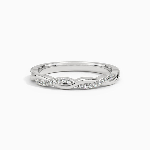 Petite Spiral Vine D-F VS+ Diamond 14K Gold Women's Wedding Ring