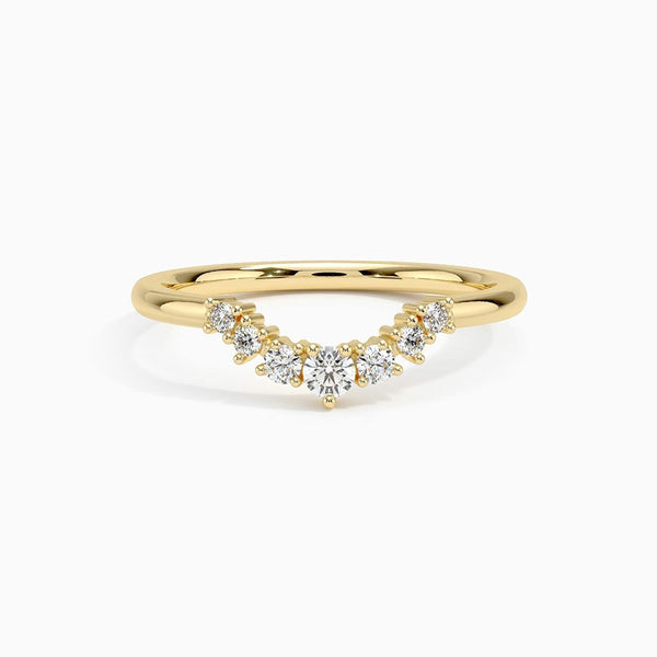 Aurielle Contour D-F VS+ Diamond 14K Gold Women's Wedding Ring
