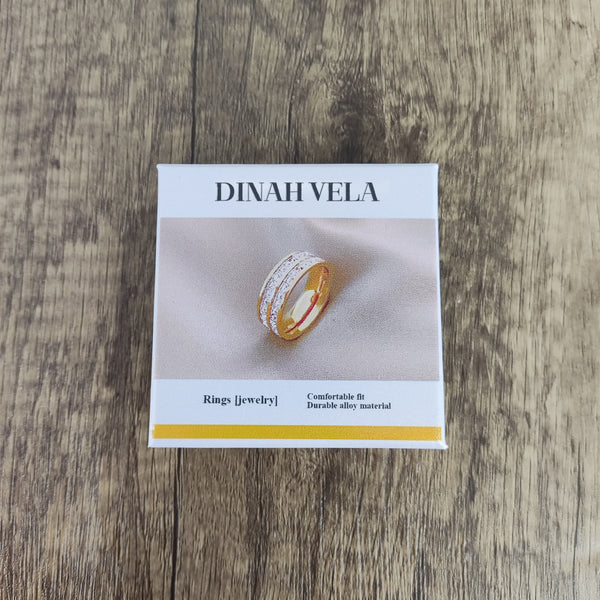Dinah Vela Minimalist Golden Titanium Steel Ring