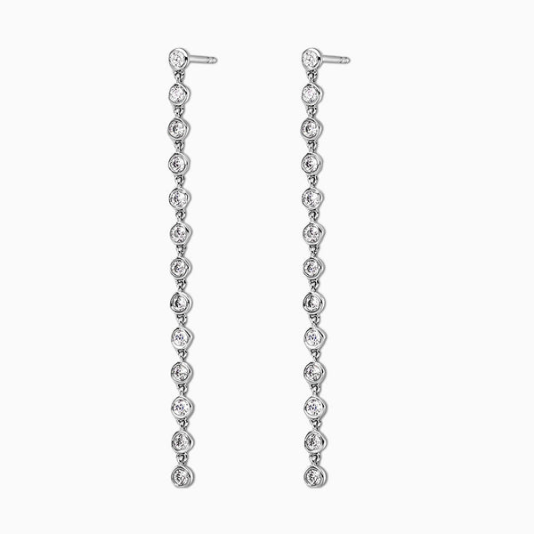 14K White Gold 0.65 carat Lab Grown Diamond VS D-F Graduated Dangle Post Earring