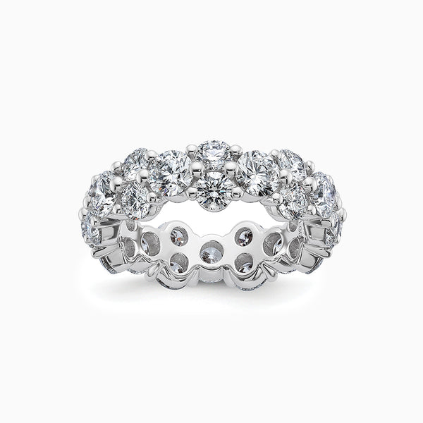 14K White Gold 3.816 ct Diamond VS+ F+ Complete Size 5 Eternity Band