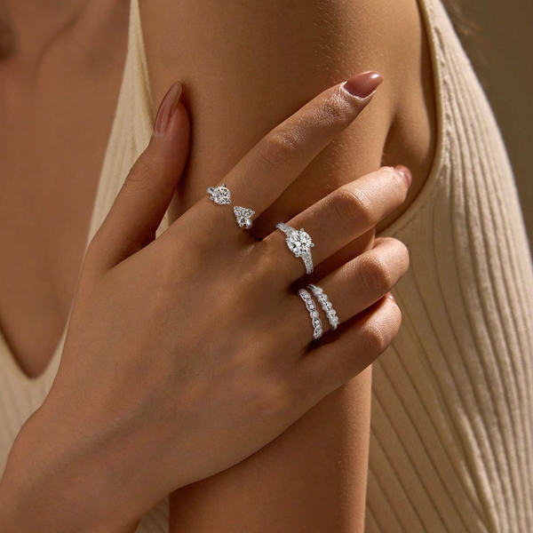 1.0-3.0 Carat D-F VS+ Ideal Cut Round Diamond 14K White Gold Vintage Ring