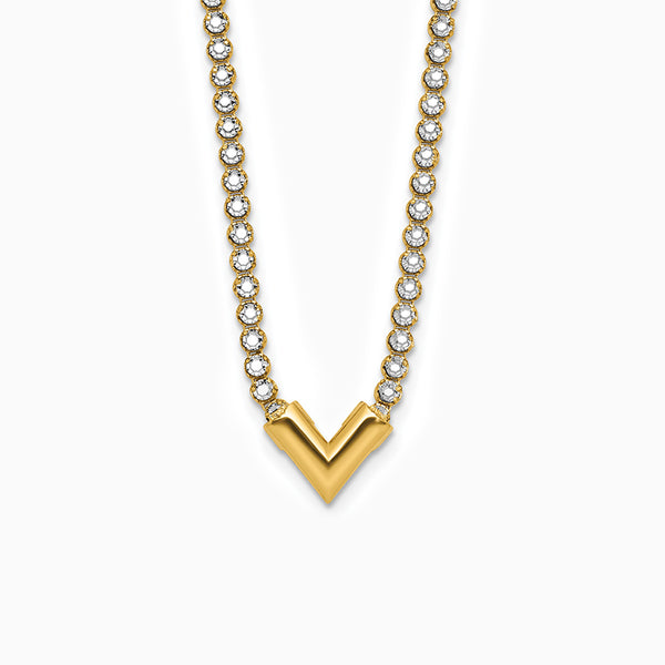 Leslie's 14K Yellow Gold with RH-plating Polished Fancy 18in Necklace