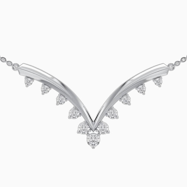 1.0 Carat D-F VS+ Ideal Cut Round Diamond 14K White Gold Necklace