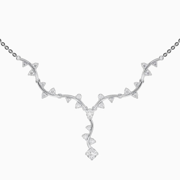 1.0 Carat D-F VS+ Ideal Cut Round Diamond 14K White Gold Necklace