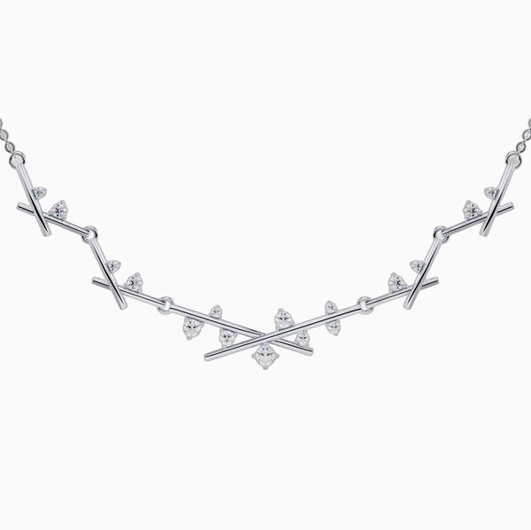 1.0 Carat D-F VS+ Ideal Cut Round Diamond 14K White Gold Necklace