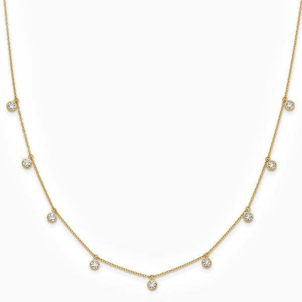 14K Yellow Gold 11/6 carat Diamond VS+F+ Complete 9 Station 18 in Necklace