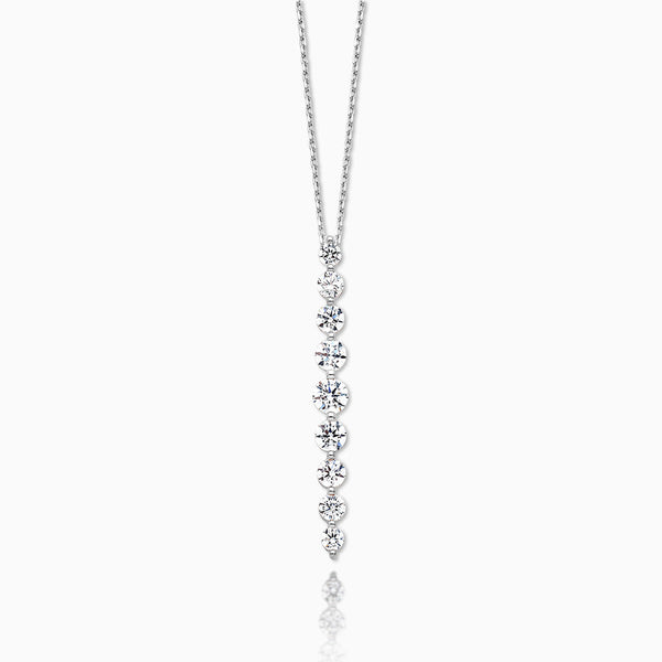 14K White Gold 1 carat Lab Grown Diamond VS D-F 18 inch Vertical Slide Necklace
