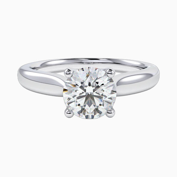 1.0-3.0 Carat D-F VS+ Ideal Cut Round Diamond 14K White Gold Solitaire Ring