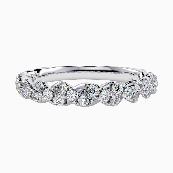 0.5-2.0 Carat D-F VS+ Ideal Cut Round Diamond 14K White Gold Anniversary Ring
