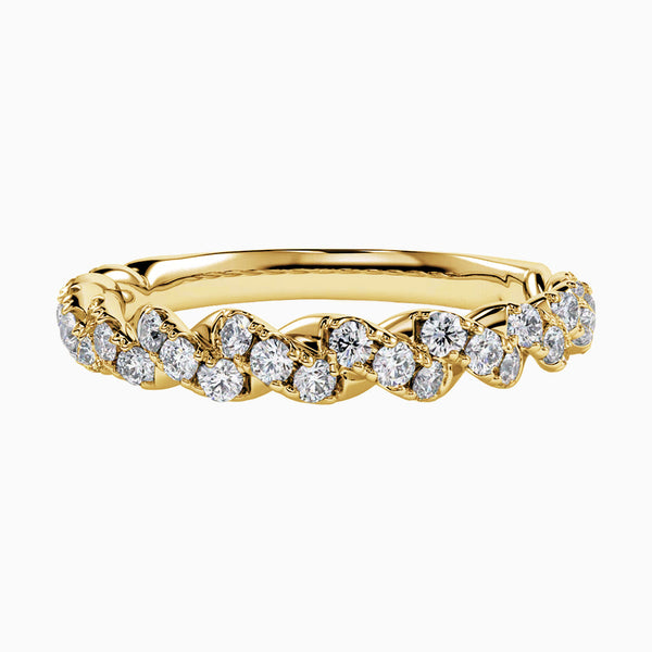 0.5-2.0 Carat D-F VS+ Ideal Cut Round Diamond 14K Yellow Gold Anniversary Ring