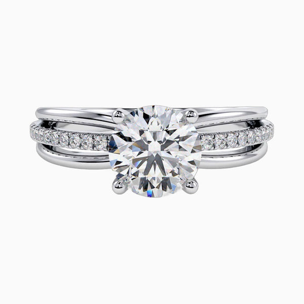 1.0-3.0 Carat D-F VS+ Ideal Cut Round Diamond 14K White Gold Solitaire Ring