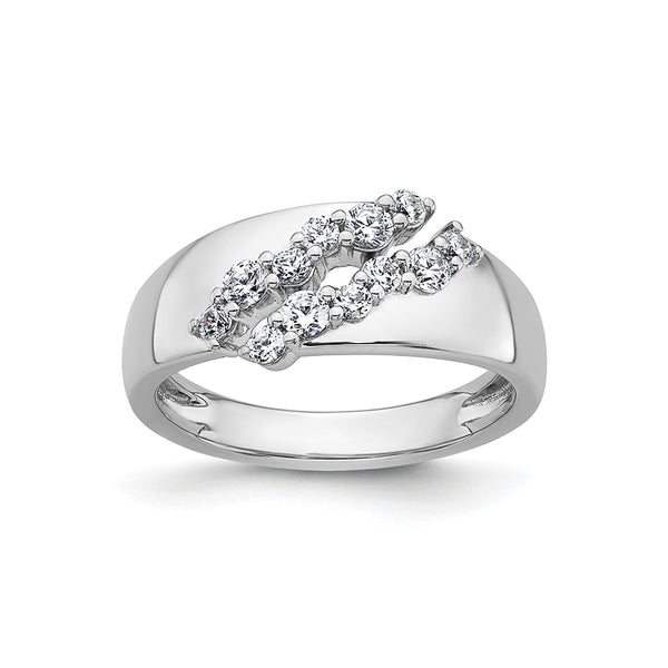 14K White Gold 3/8 carat Lab Grown Diamond VS+ F+ Complete Band