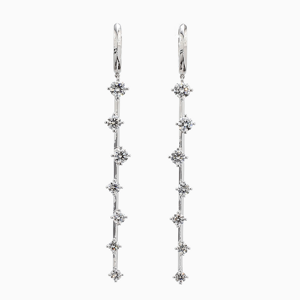 2.1 Carat D-F VS+ Ideal Cut Round Diamond 14K White Gold Drop Earrings (6.05g)