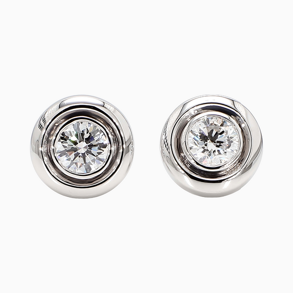 1.5 Carat D-F VS+ Ideal Cut Round Brilliant Diamond 14K White Gold Stud Earrings (5.22g)