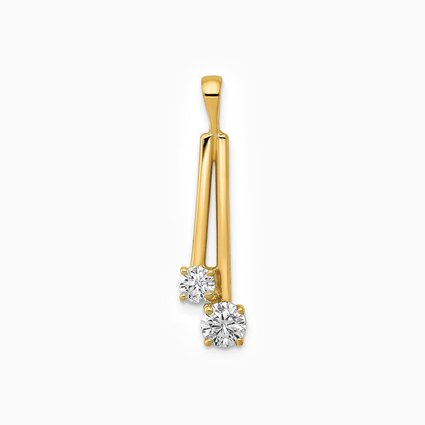 14k Complete 4.4mm/3.4mm Two-stone AA Diamond Pendant