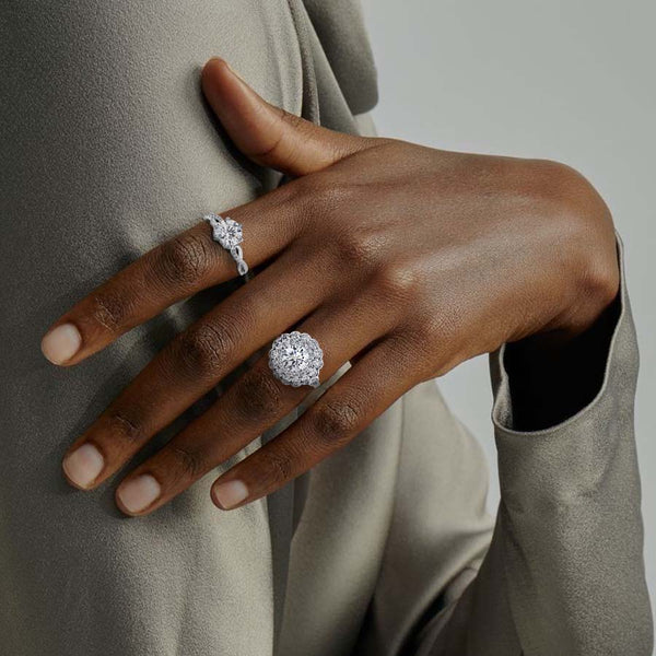 1.0-3.0 Carat D-F VS+ Ideal Cut Round Diamond 14K White Gold Solitaire Ring